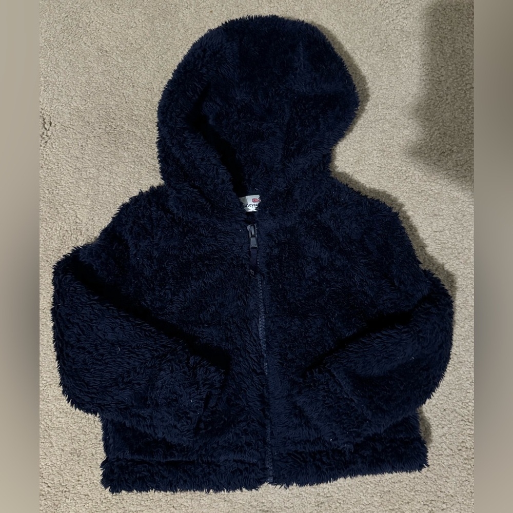 Vineyard Vines navy fleece zip up girls